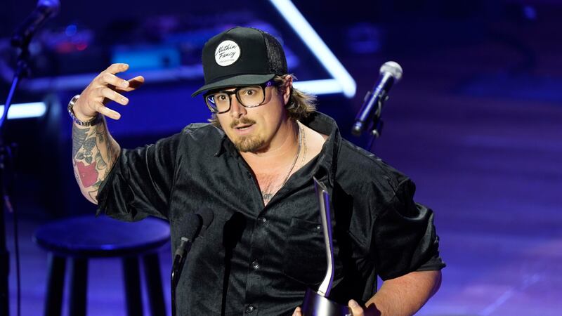 Hardy accepts the Songwriter of the Year award during the Academy of Country Music Honors...