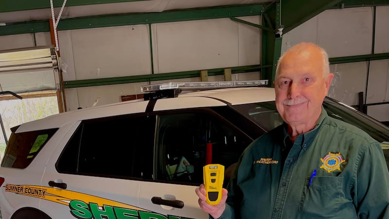 Deputies with the Sumner County Sheriff’s Office were trained Friday on how to use BolaWrap to...