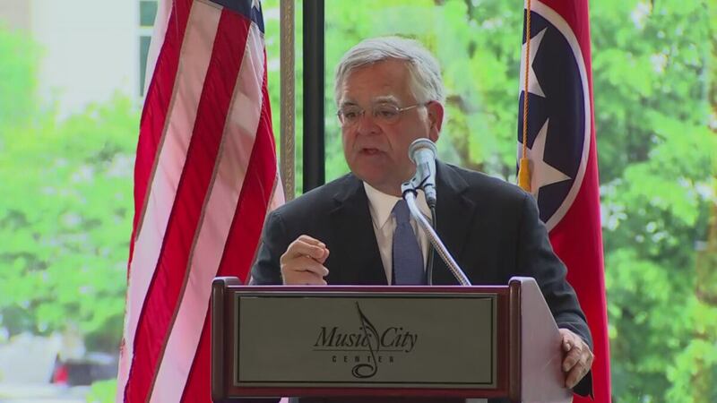 Nashville Mayor John Cooper delivers the State of Metro Address on April 29, 2021.