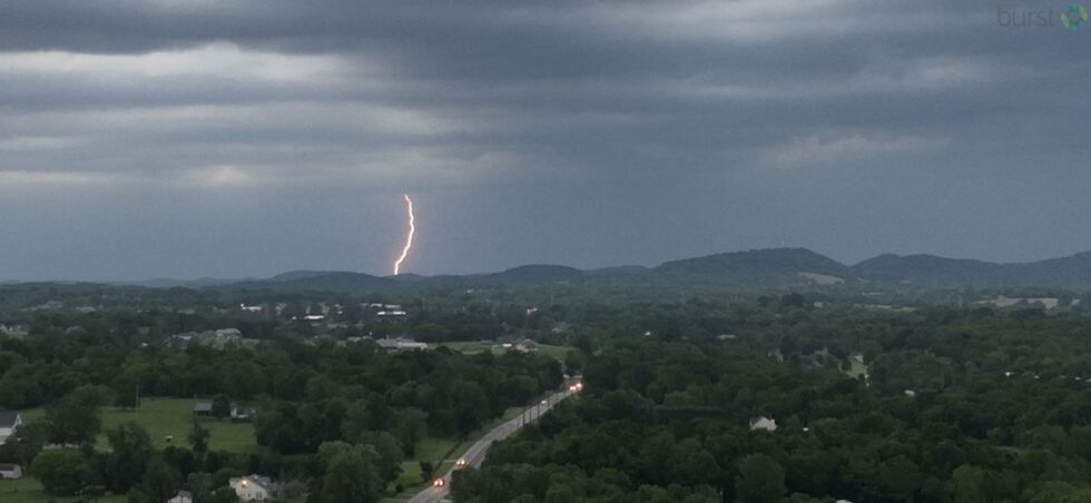Lightning strike near Castalian Springs in Sumner County on Friday night.