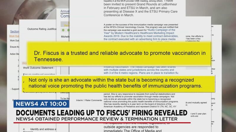 News4 obtained a copy of Dr. Michelle Fiscus' personnel file from December 2020.