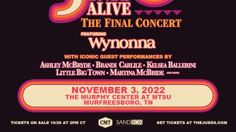 The Judds Love Is Alive The Final Concert will be held Nov. 3 at Murphy Center in...