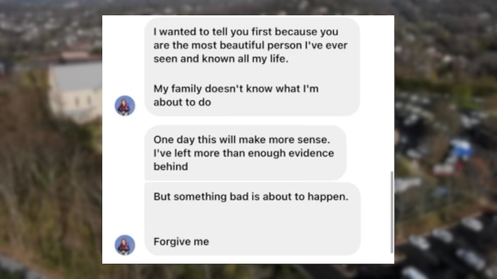 An Instagram message from Audrey Hale to Avrianna Patton sent minutes before a school shooting...