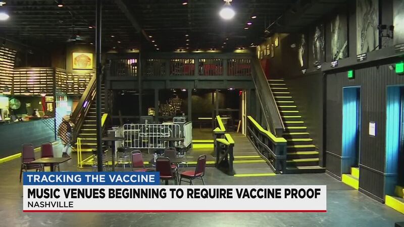 Multiple independent music venues across Nashville will now be requiring proof of vaccination...