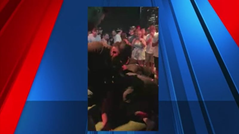 A video shows security guards on top of Dallas Barrett inside Dierks Bentley's Whiskey Row on...