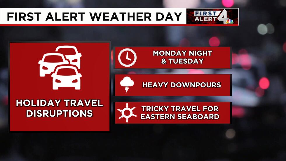 Tricky travel Monday night into Tuesday has prompted a First Alert Weather Day.