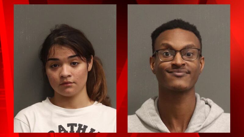 Police arrested Gabrielle Castelianos and Nicholas Washington on drug and gun charges.